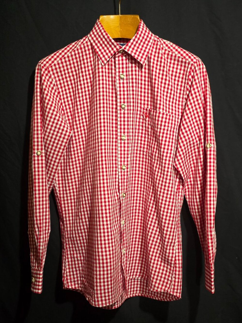 Kruger Buam Made in Germany Men's LS BF Shirt - Red White - Sz M*